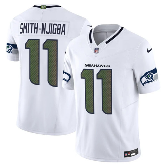 Men's Seattle Seahawks #11 Jaxon Smith-Njigba White 2025 F.U.S.E. “Rivalries” Vapor Untouchable Limited Stitched Football Jersey